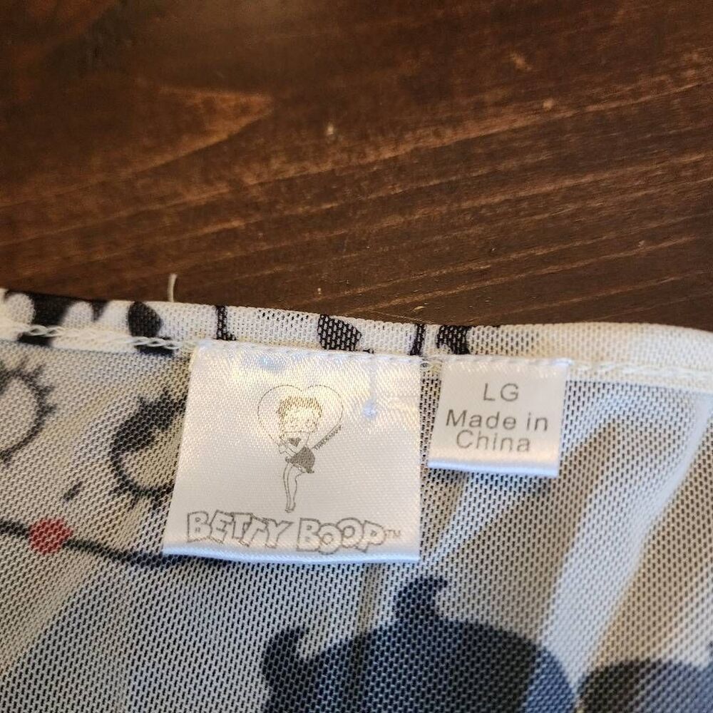 Betty Boop Women's Mesh Long Sleeve Sheer Top Size Large - Picture 4 of 5